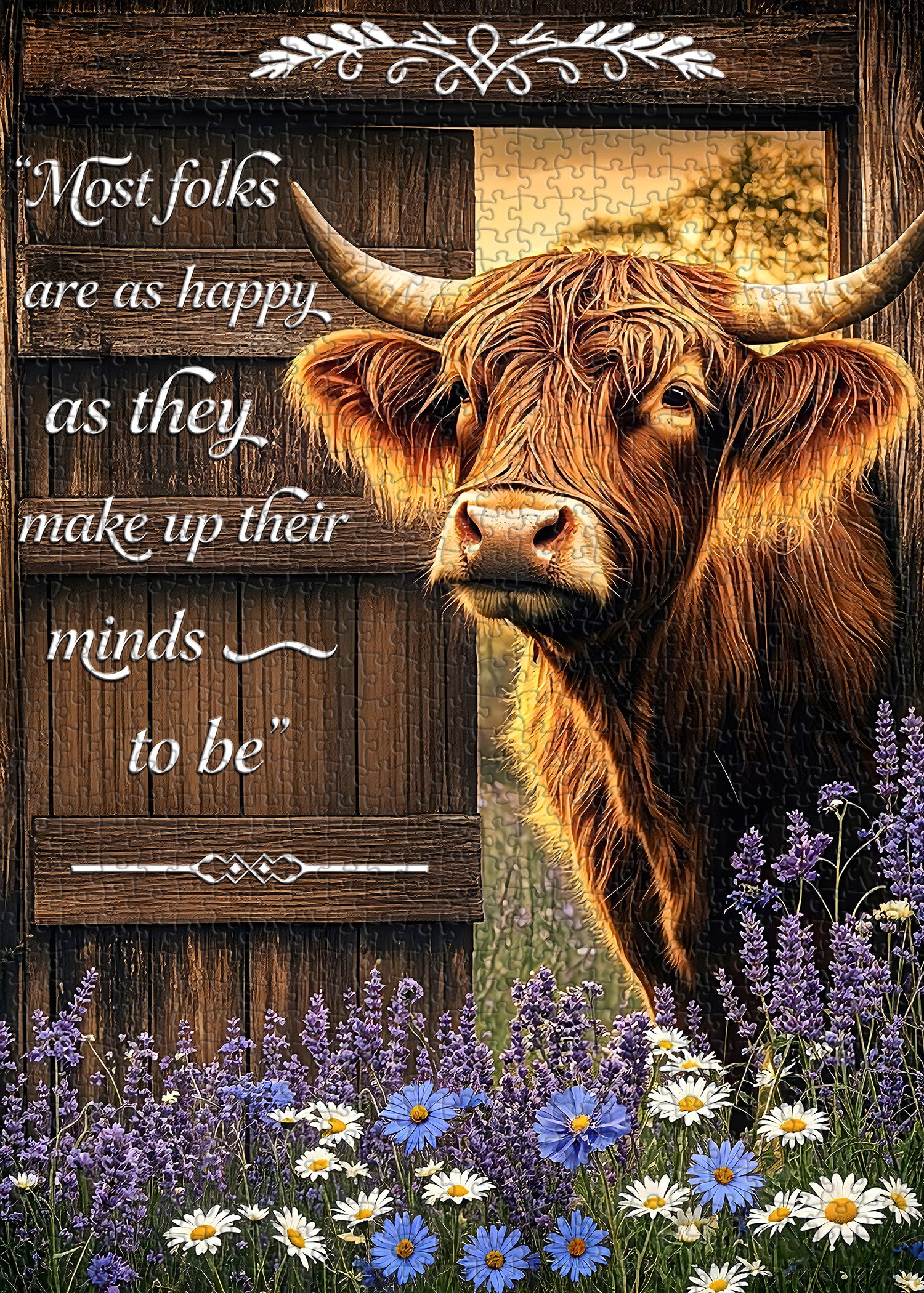 Highland Cow Joy Jigsaw Puzzle 1000 Pieces