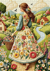 Floral Country Lady Jigsaw Puzzle 1000 Pieces