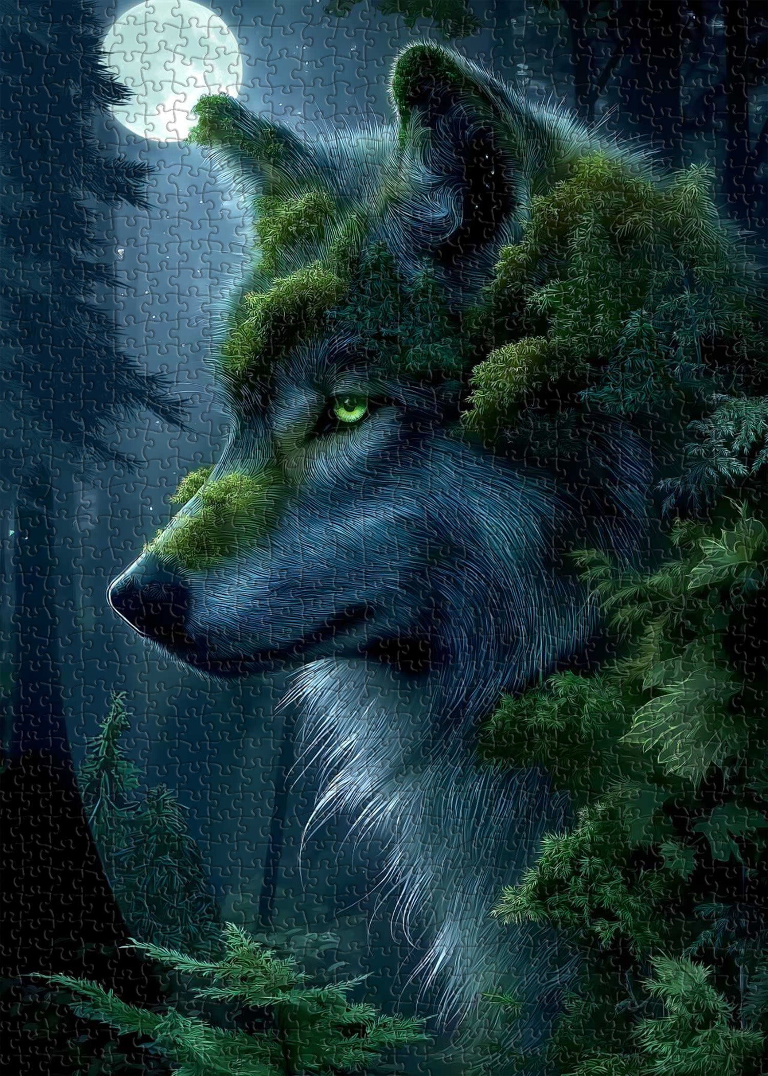 Moon Wolf Grove Jigsaw Puzzle 1000 Pieces