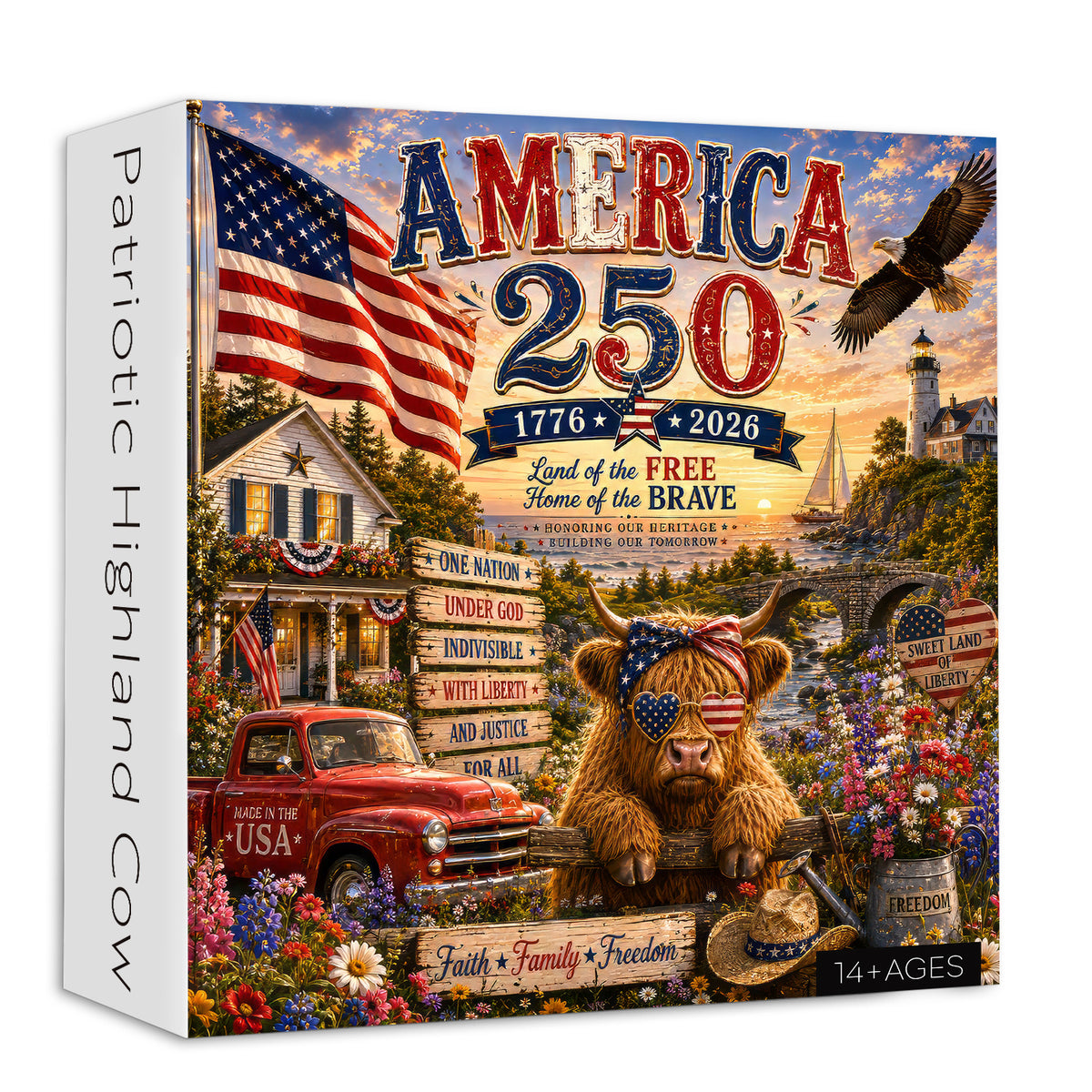 Patriotisches Hochlandkuh-Puzzle, 1000 Teile