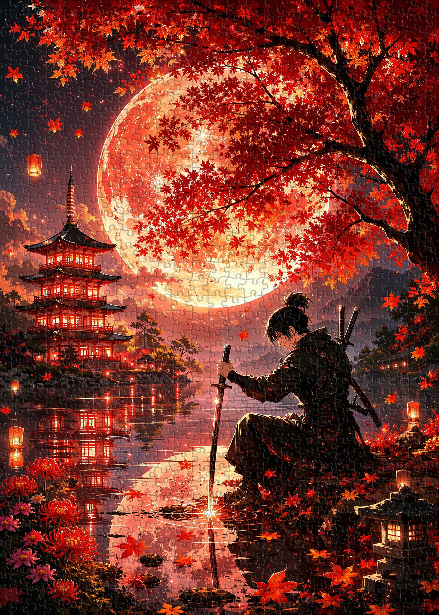 Maple Blade Glow Jigsaw Puzzle 1000 Pieces