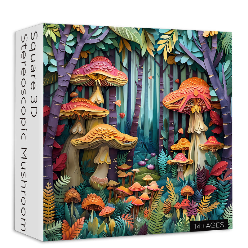 Quadratisches stereoskopisches 3D-Pilz-Puzzle mit 1000 Teilen