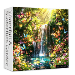 Wasserfall- und Schmetterlingsgarten-Puzzle, 1000 Teile