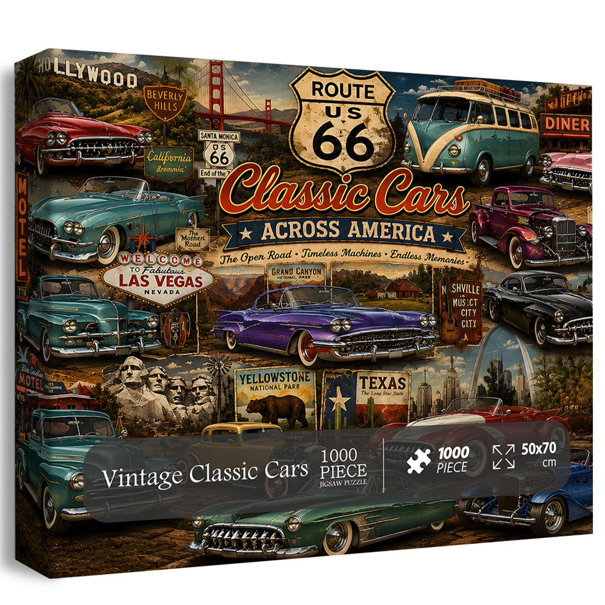 Vintage Classic Cars Jigsaw Puzzle 1000 Pieces