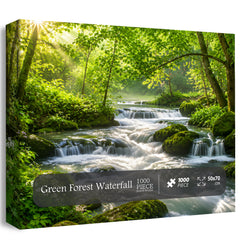 Green Forest Waterfall Jigsaw Puzzle 1000 Pieces