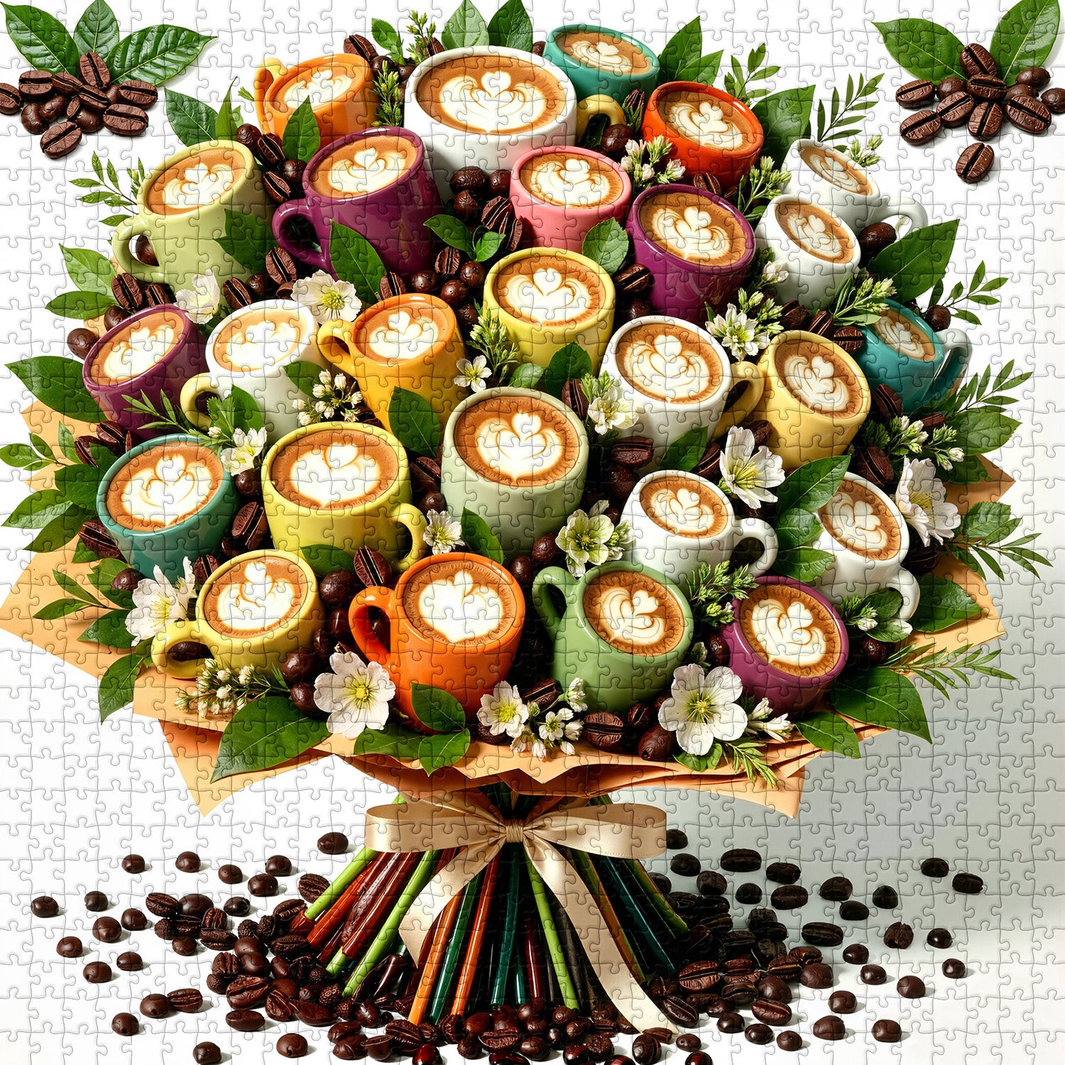 Coffee Cup Bouquet Jigsaw Puzzle 1000 Pieces