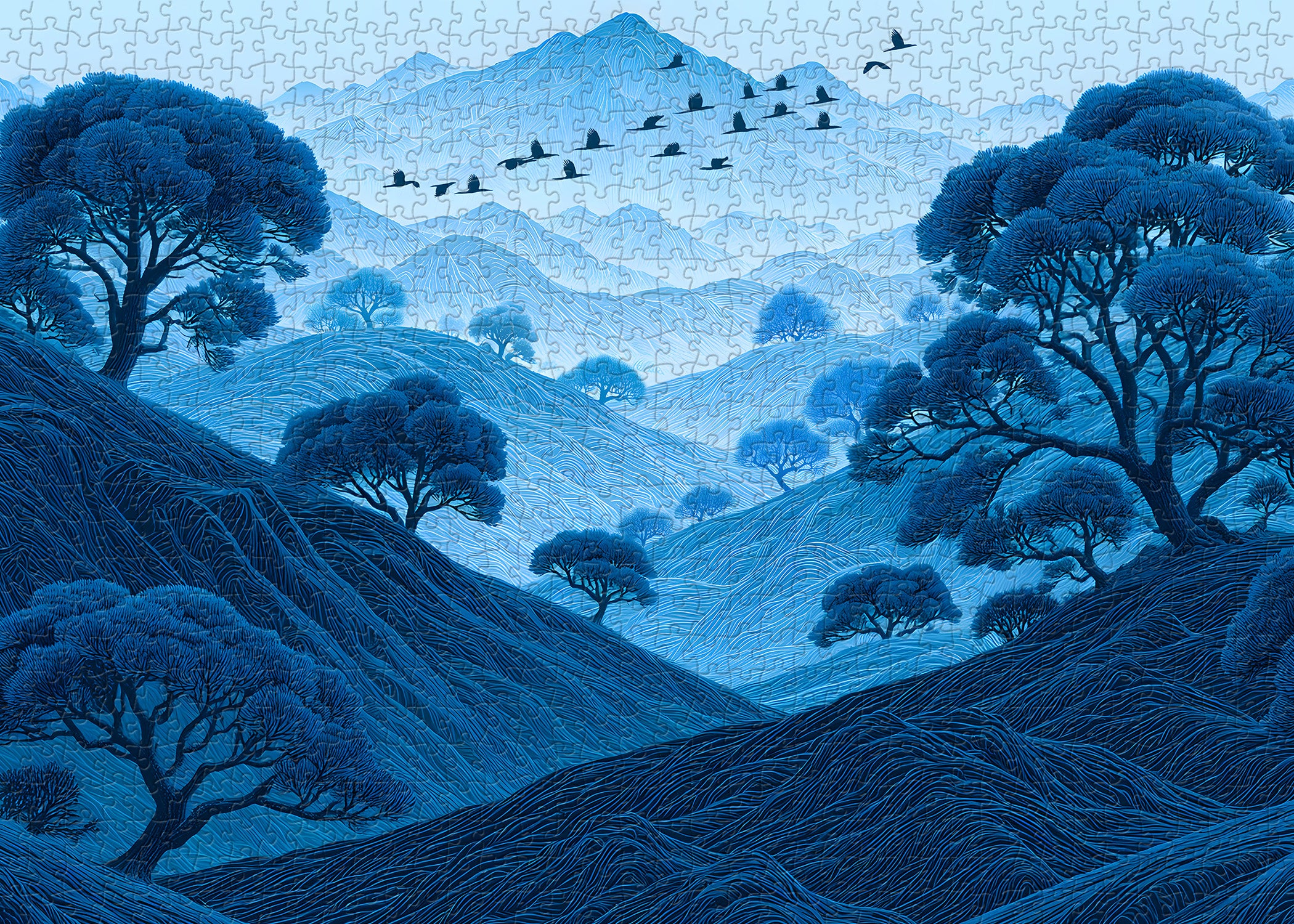 Blue Mist Mountains Jigsaw Puzzle 1000 Pieces
