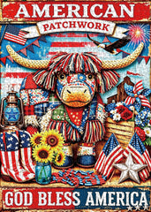 American Patchwork Bull Jigsaw Puzzle 1000 Pieces