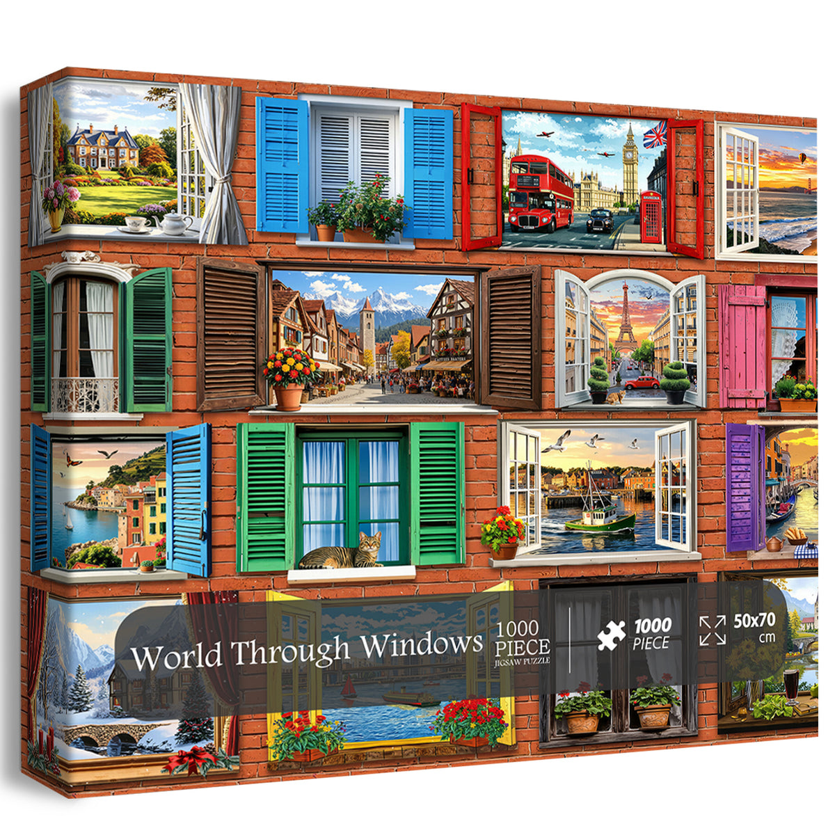 Welt durch Fenster Puzzle 1000 Teile