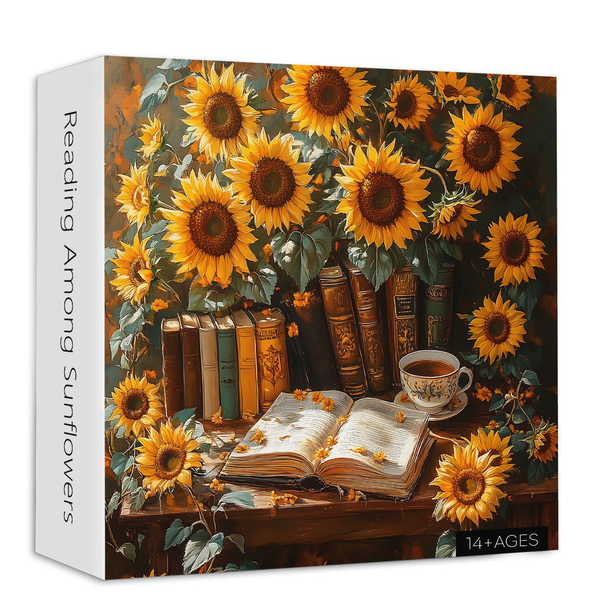 Reading Among Sunflowers Jigsaw Puzzle 1000 Pieces