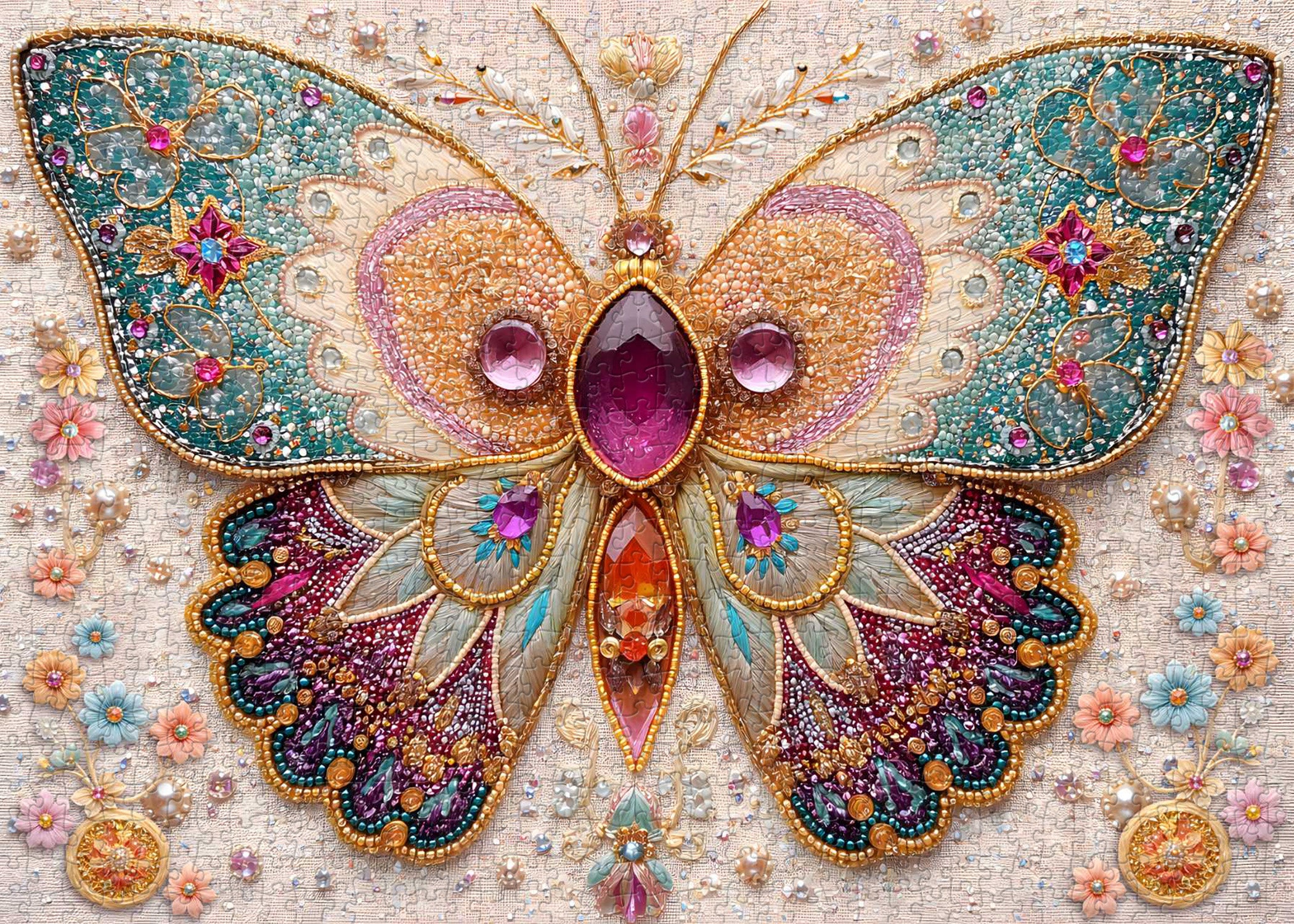 Jeweled Butterfly Jigsaw Puzzle 1000 Pieces