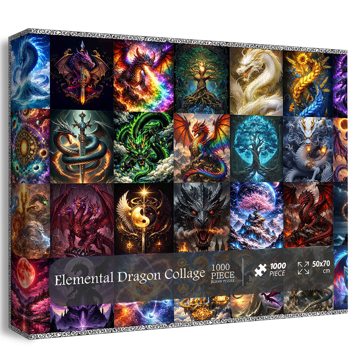 Elemental Dragon Collage Puzzle 1000 Teile