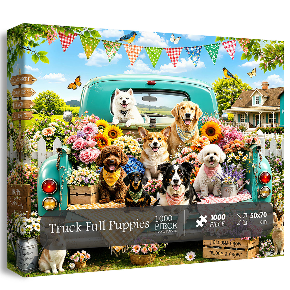 Truck Full Puppies Puzzle 1000 Teile