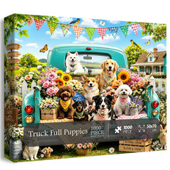 Truck Full Puppies Puzzle 1000 Teile