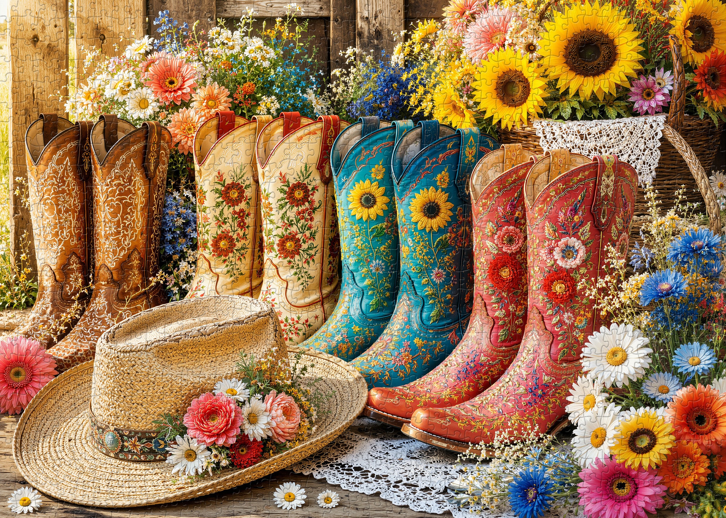 Boot & Wildflower Jigsaw Puzzle 1000 Pieces