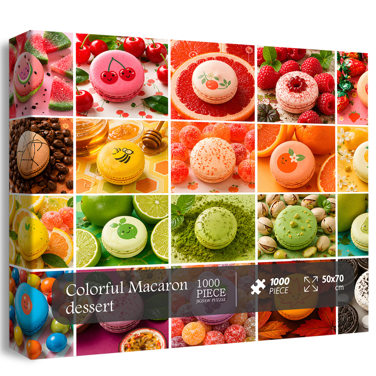 Buntes Macaron-Dessert-Puzzle, 1000 Teile