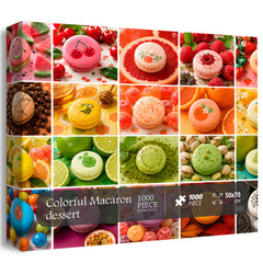Buntes Macaron-Dessert-Puzzle, 1000 Teile