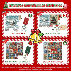 Christmas stamps Advent Calendar Jigsaw Puzzle 1000 Pieces