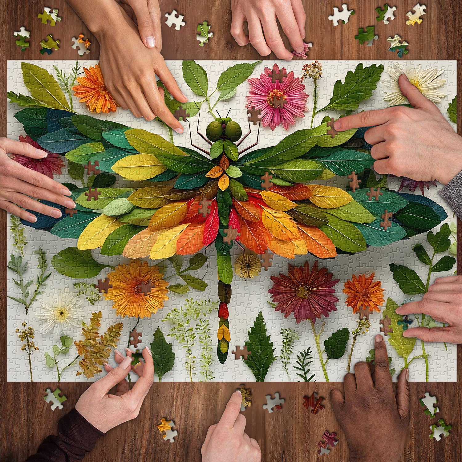 Leaf Dragonfly Jigsaw Puzzle 1000 Pieces