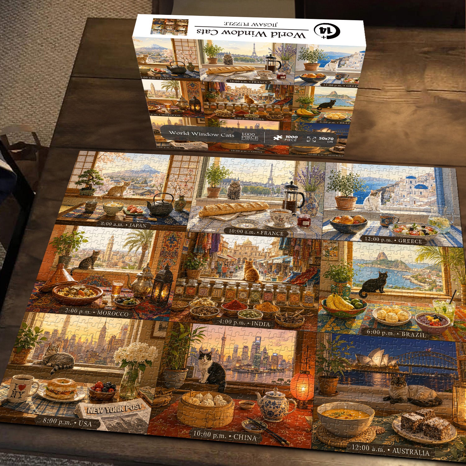 World Window Cats Jigsaw Puzzle 1000 Pieces