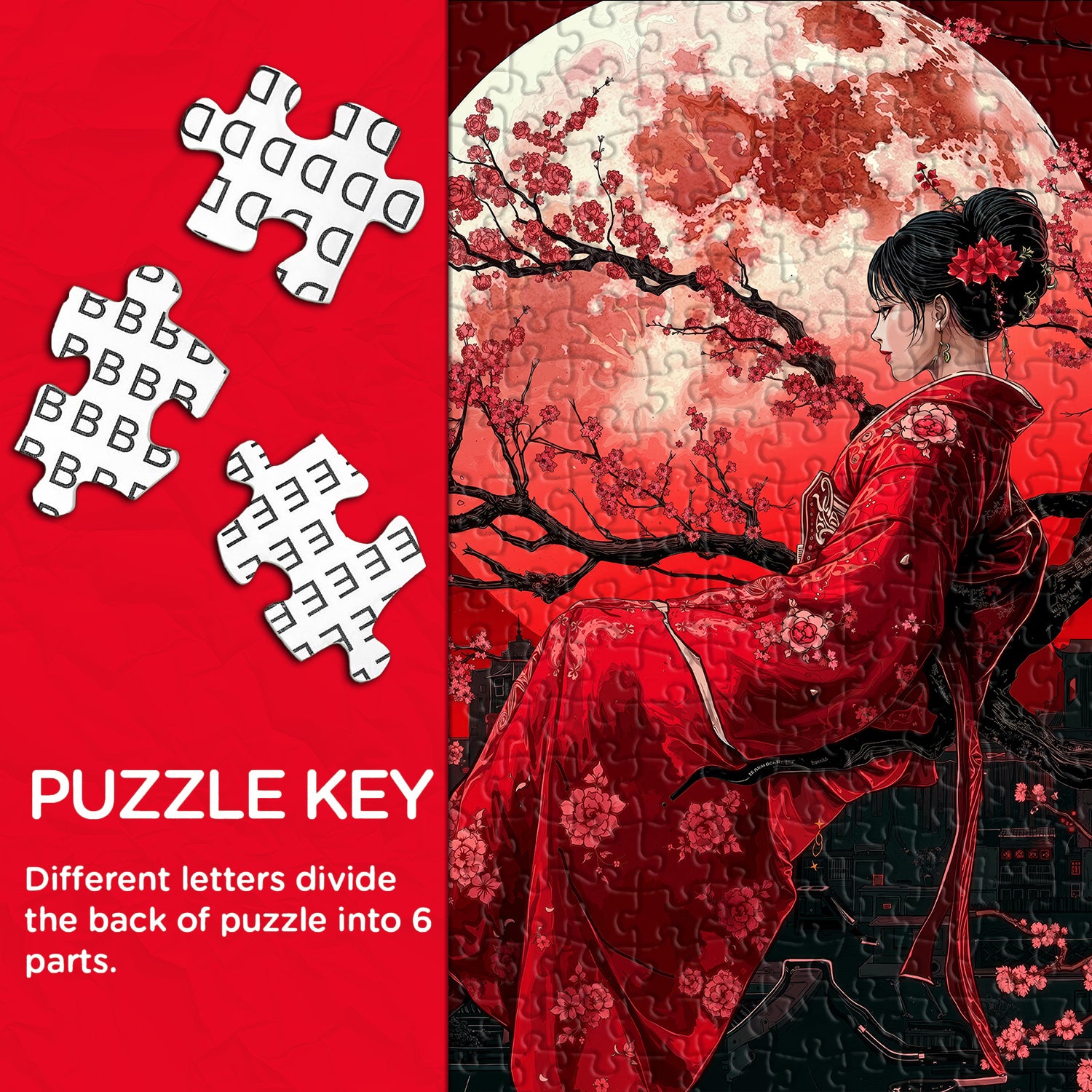 Crimson Geisha Twilight Jigsaw Puzzle 1000 Pieces