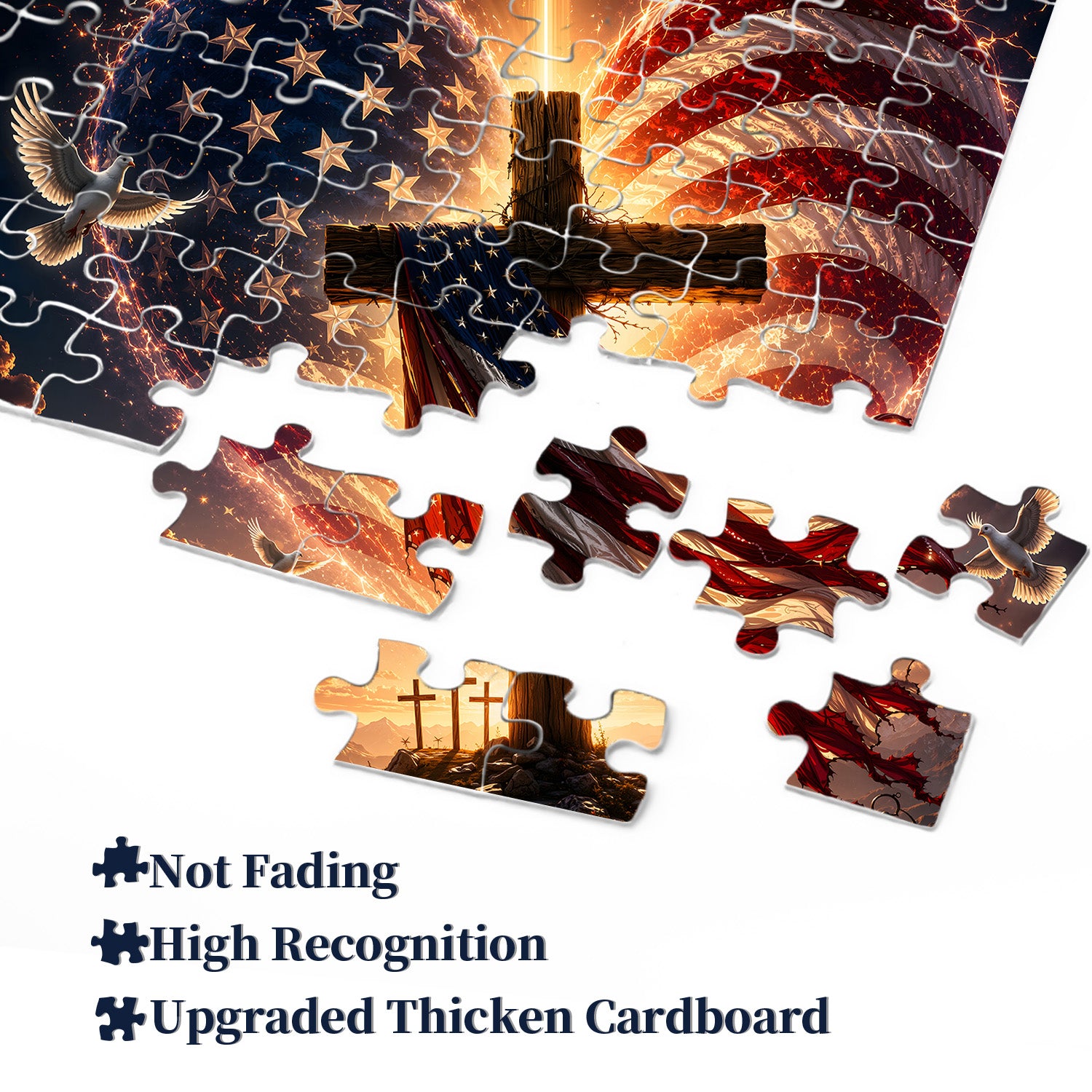 Kreuz- und Herzflaggen-Puzzle, 1000 Teile