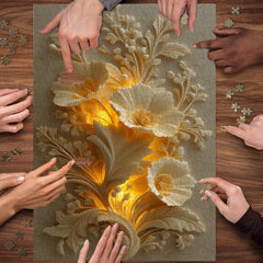 Golden Flower Relief Jigsaw Puzzle 1000 Pieces