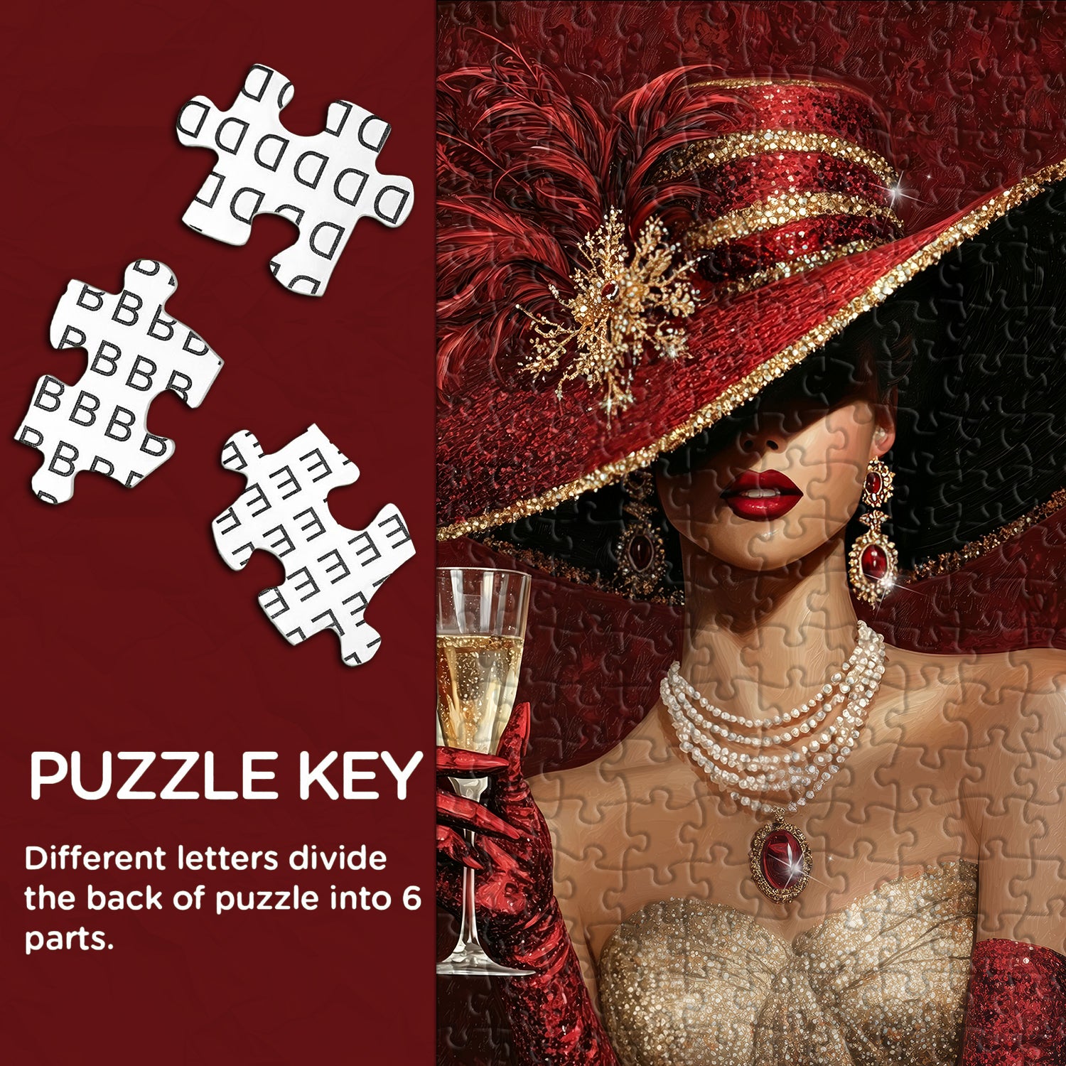Vergoldetes Champagner-Puzzle, 1000 Teile