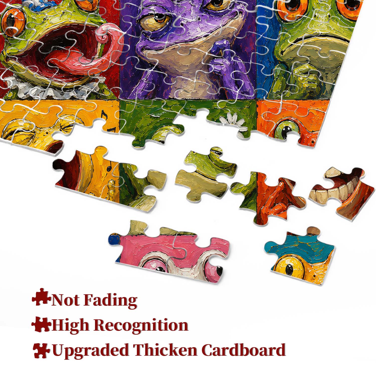 Bunte Froschgesichter Puzzle 1000 Teile