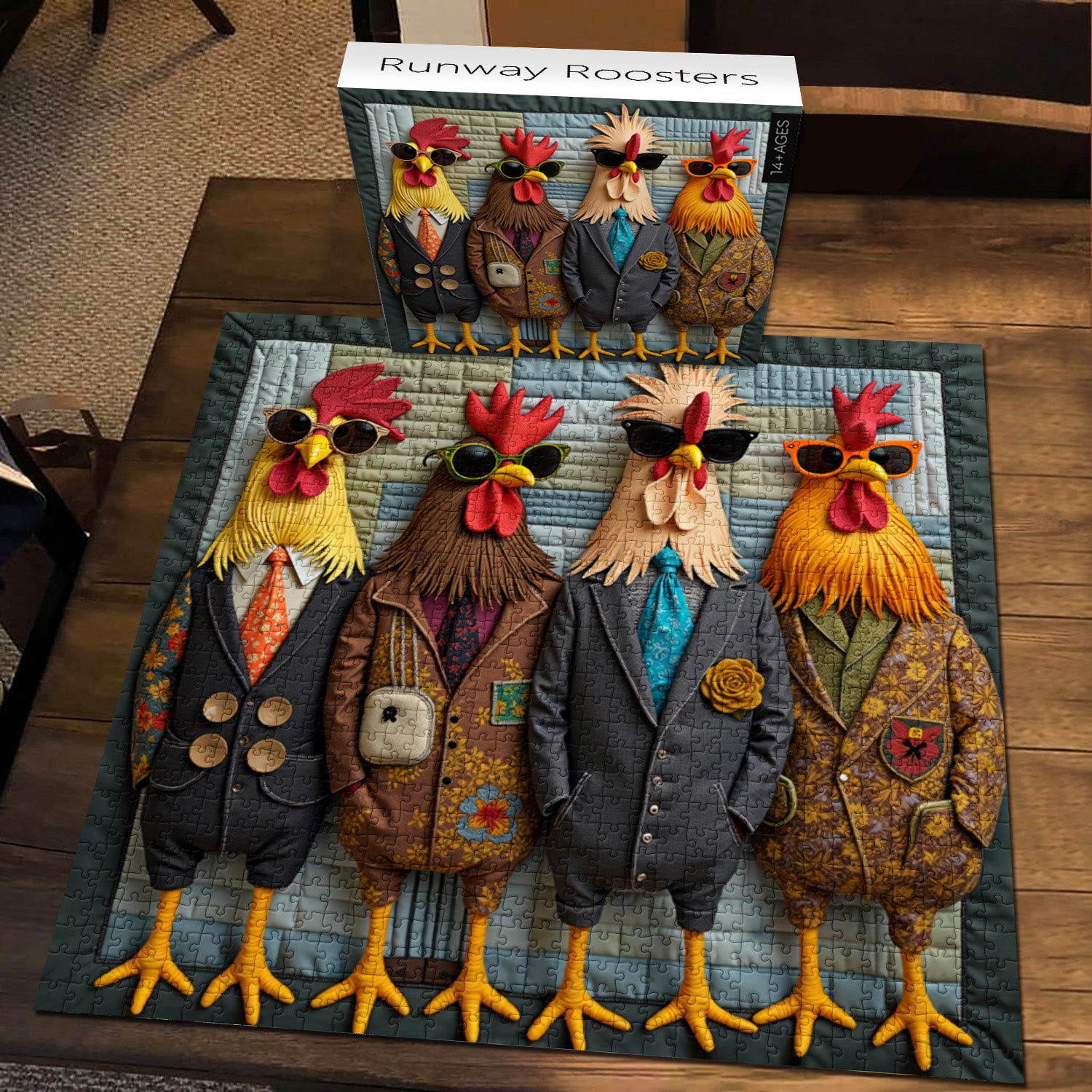Runway Roosters Jigsaw Puzzle 1000 Pieces