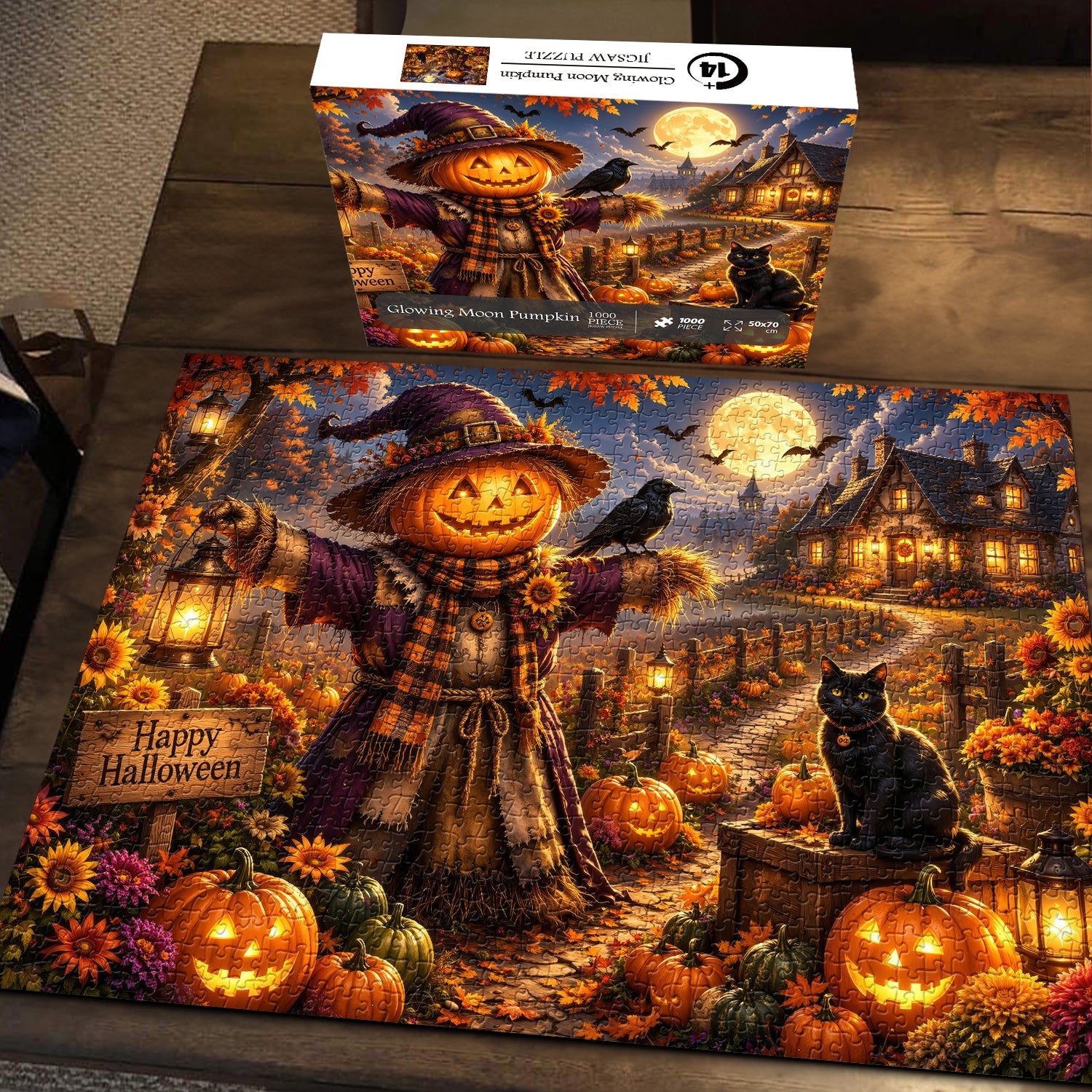 Glowing Moon Pumpkin Jigsaw Puzzle 1000 Pieces