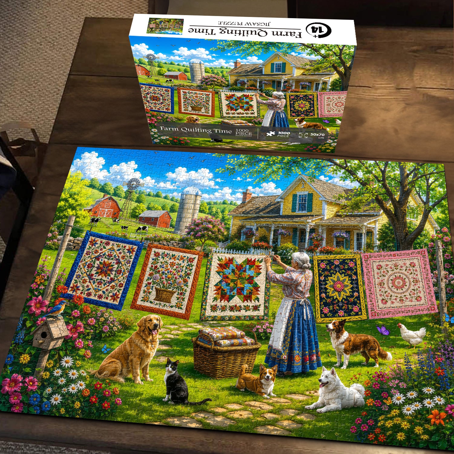 Farm Quilting Time Jigsaw Puzzle 1000 Pieces
