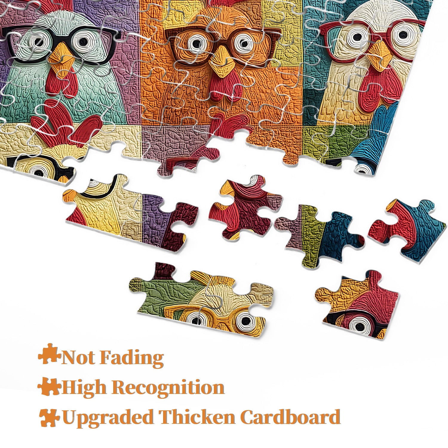 Fabric Chicken Fun Jigsaw Puzzle 1000 Pieces