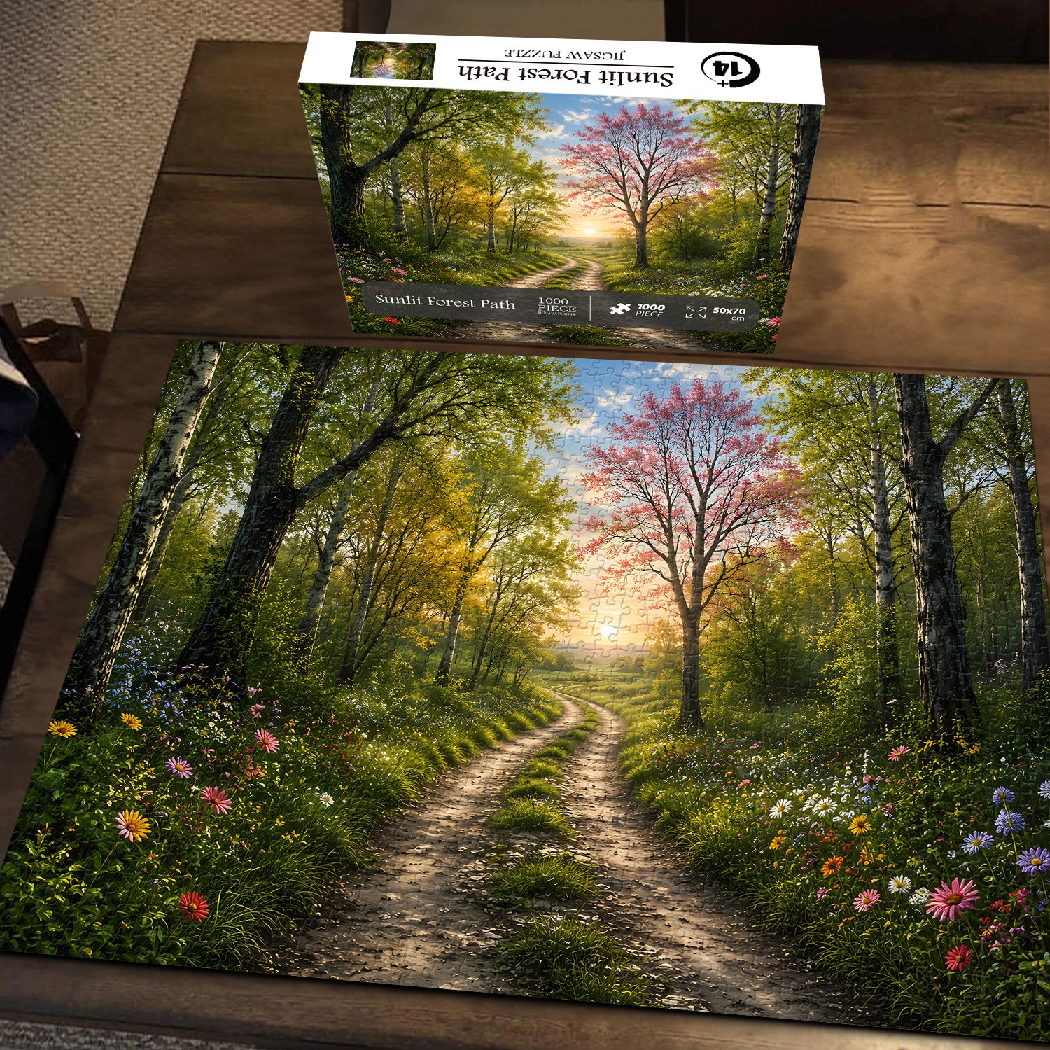 Sunlit Forest Path Jigsaw Puzzle 1000 Pieces