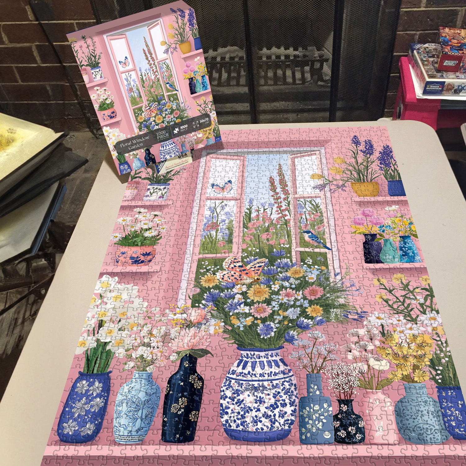 Blumenfenstergarten-Puzzle 1000 Teile