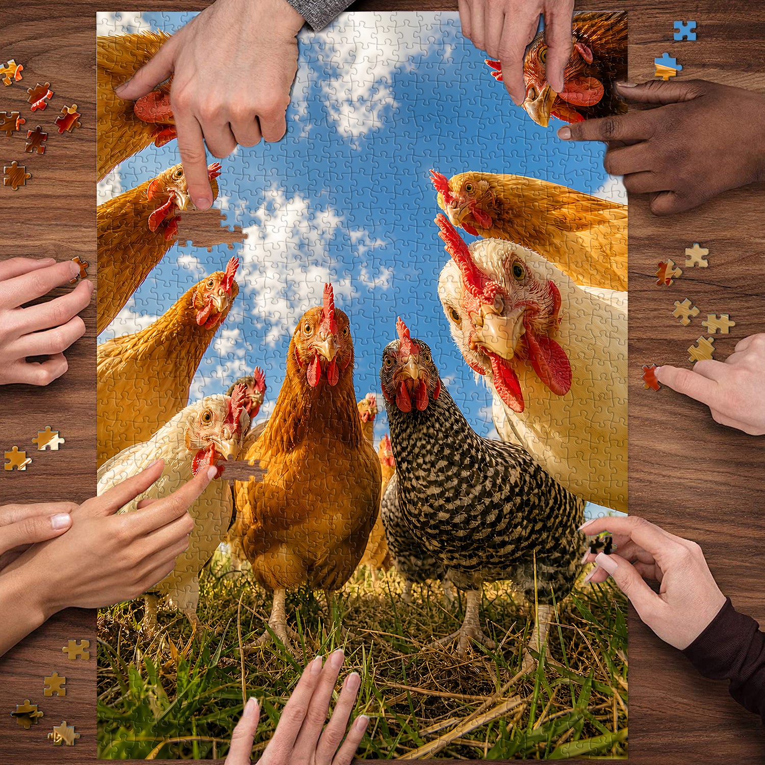 Curious Hen Crew Jigsaw Puzzle 1000 Pieces