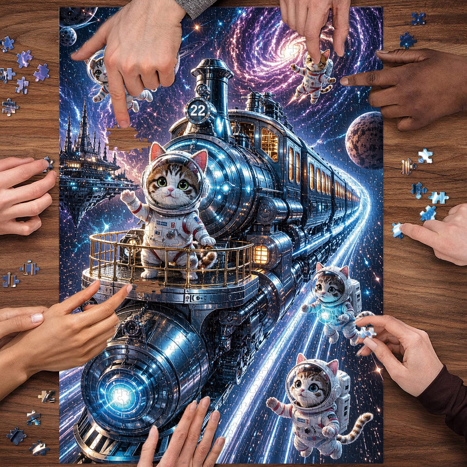 Kosmische Katze Puzzle 1000 Teile