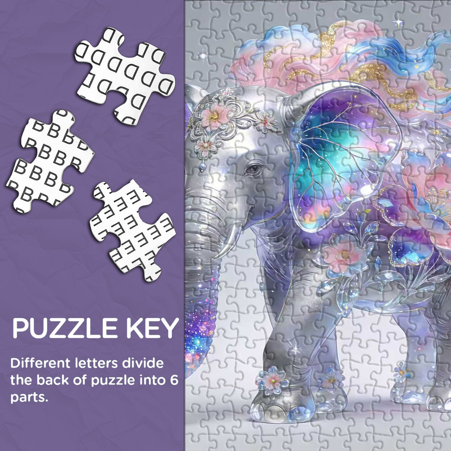 Galaxy Petal Elephant Jigsaw Puzzle 1000 Pieces