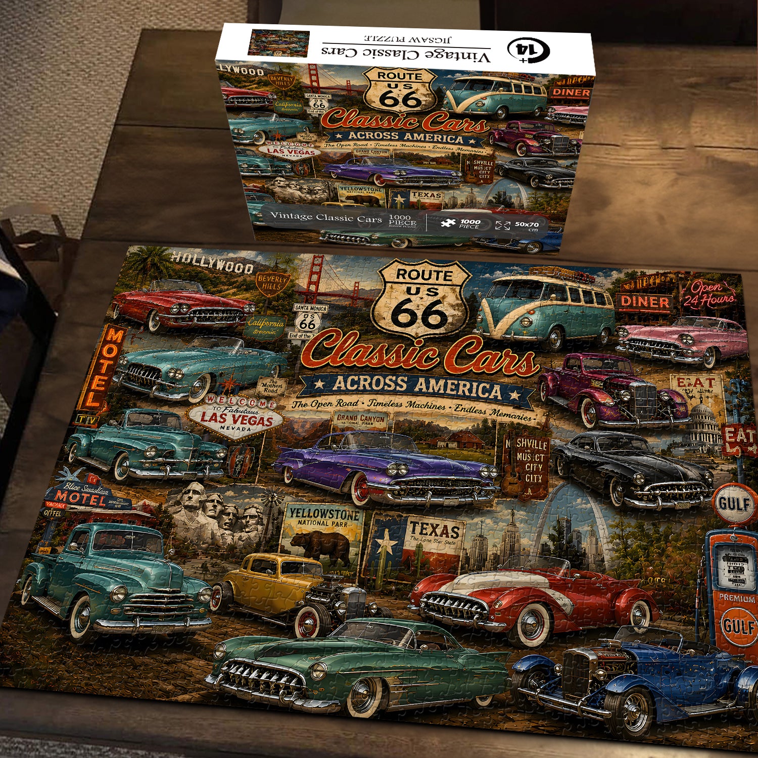Vintage Classic Cars Jigsaw Puzzle 1000 Pieces