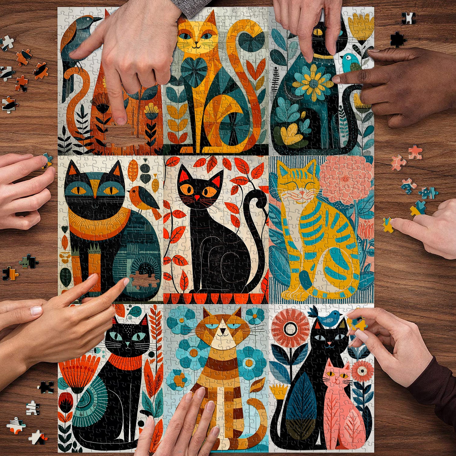 Cat Art Jigsaw Puzzle 1000 Pieces