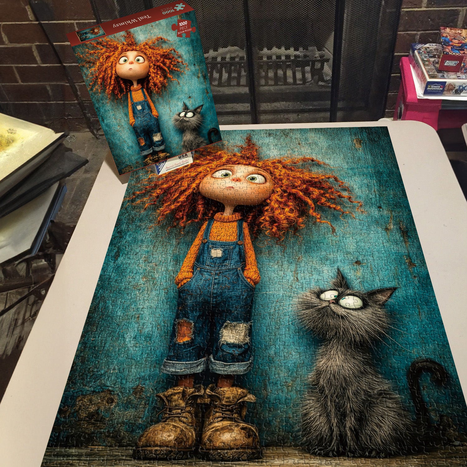 Teal Whimsy Jigsaw Puzzle 1000 Pieces