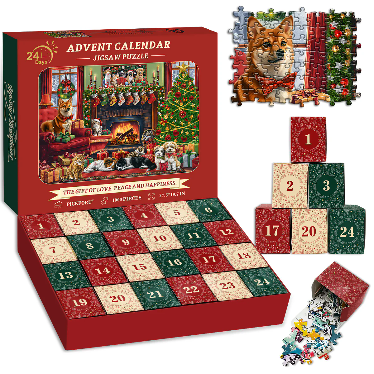 Cozy Christmas Advent Calendar Jigsaw Puzzle 1000 Pieces