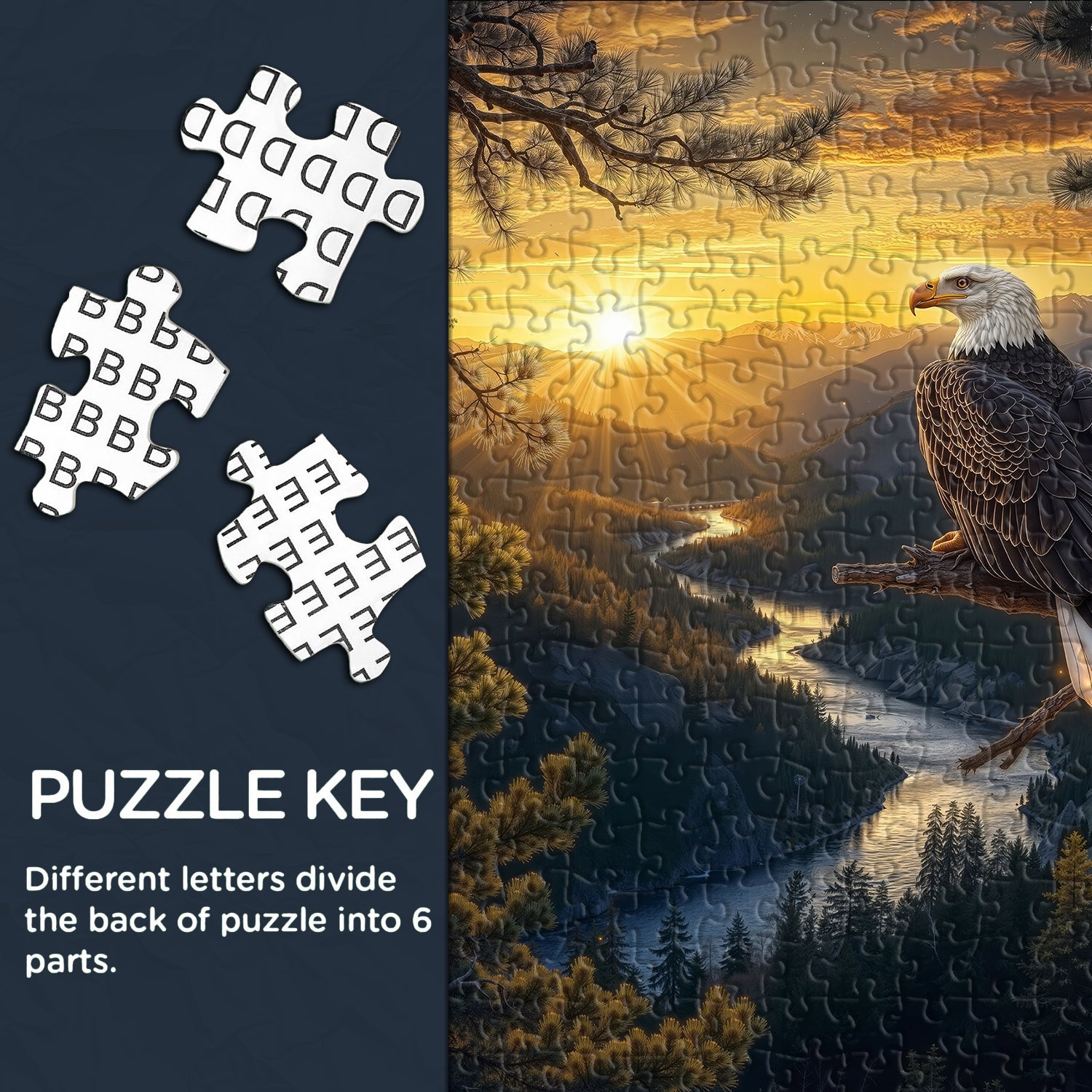 Adler bei Sonnenuntergang Puzzle 1000 Teile