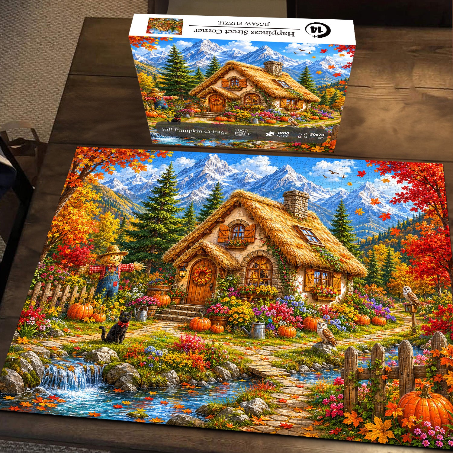 Fall Pumpkin Cottage Jigsaw Puzzle 1000 Pieces