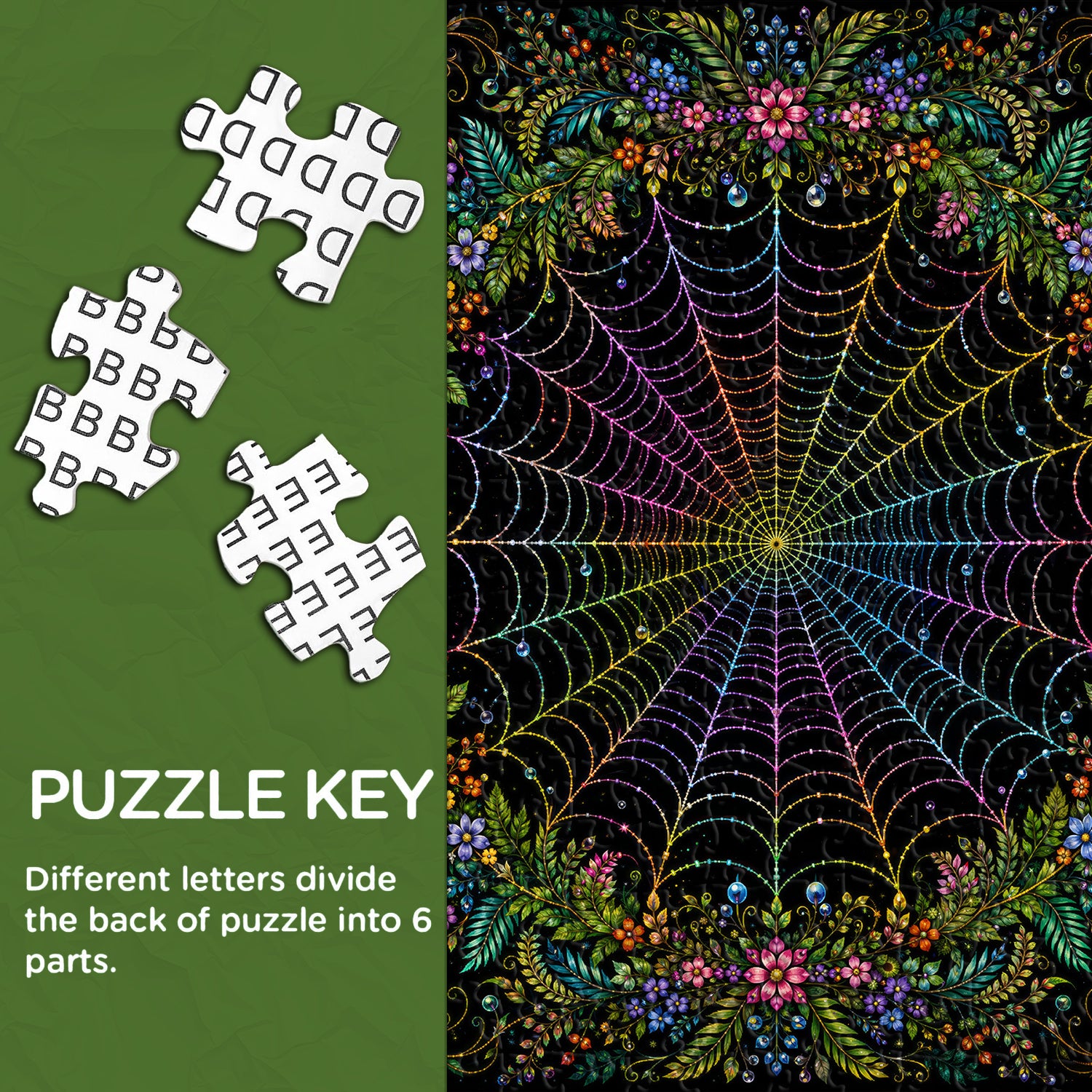 Blumenspinnennetz-Puzzle 1000 Teile