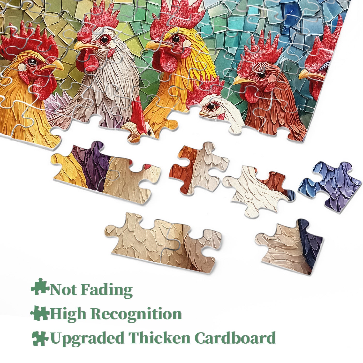 Colorful Roosters Jigsaw Puzzle 1000 Pieces