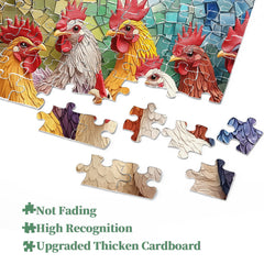 Colorful Roosters Jigsaw Puzzle 1000 Pieces