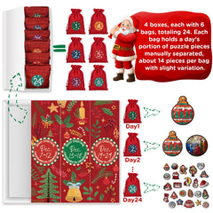 Advent Calendar Christmas Ornaments Wooden Puzzle