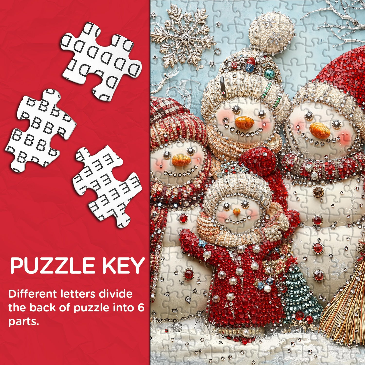 Beaded Snow Family Jigsaw Puzzle 1000 Pieces