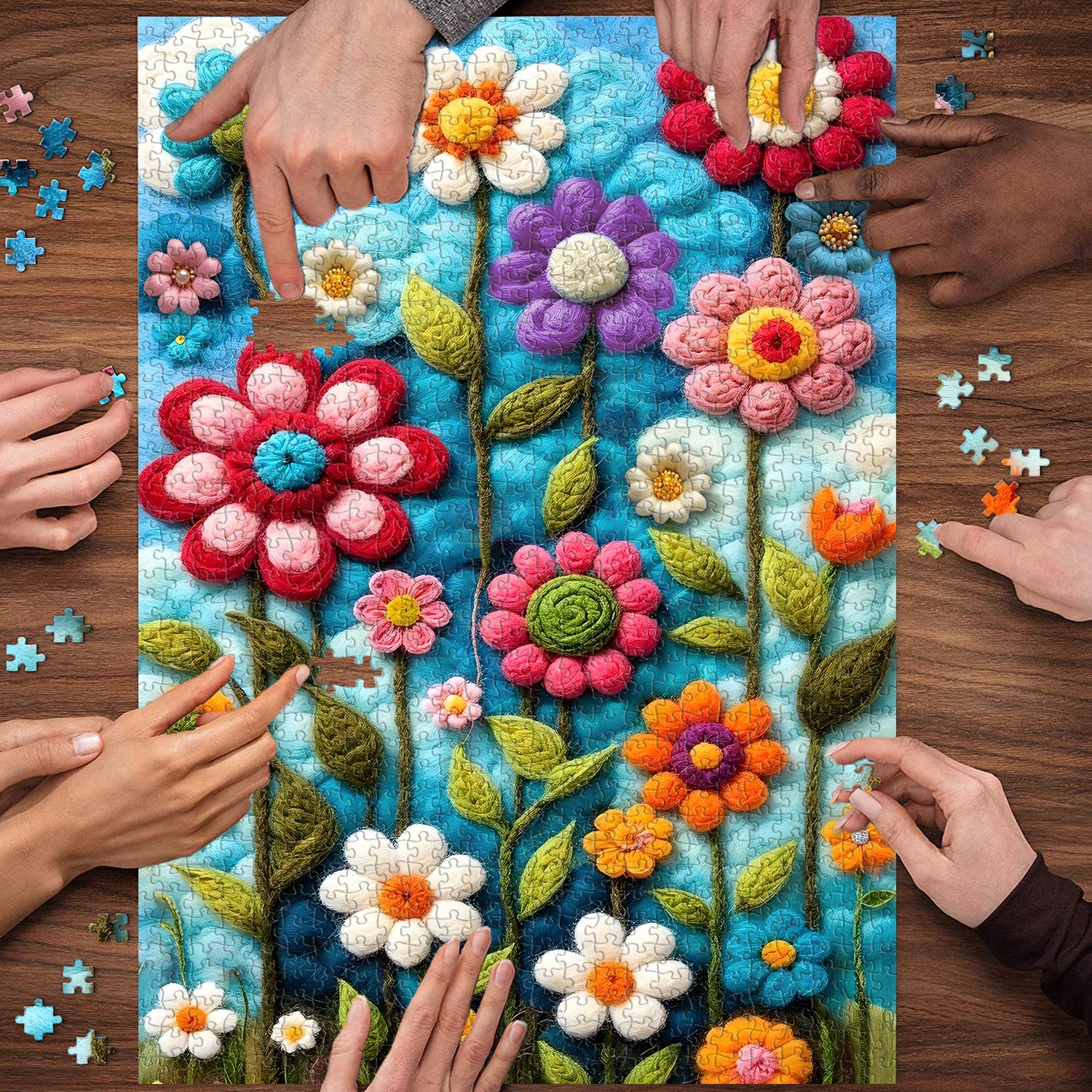 Filzblumenkunst-Puzzle 1000 Teile
